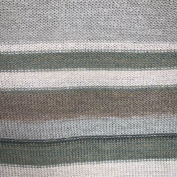 Sweater Womens Large Striped Knit Oversized Brown Granola Gorpcore Cozy Top Fall - Picture 4 of 9